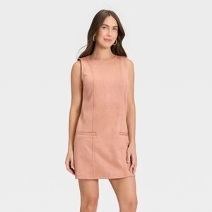 Women's Suede Mini Dress - A New Day Light Pink 4